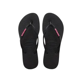 Slim Logo Metallic Flip Flops