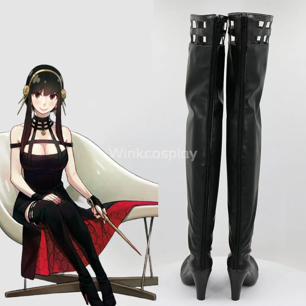 SPY X FAMILY Yor Forger Black Shoes Cosplay Boots