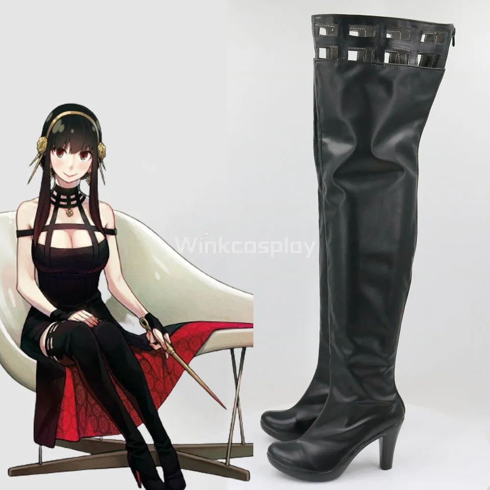 SPY X FAMILY Yor Forger Black Shoes Cosplay Boots