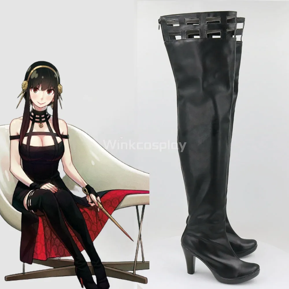 SPY X FAMILY Yor Forger Black Shoes Cosplay Boots
