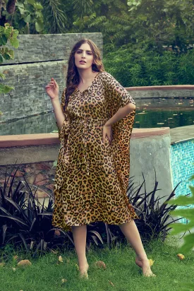 Stalk all-night Leopard Print Kaftan