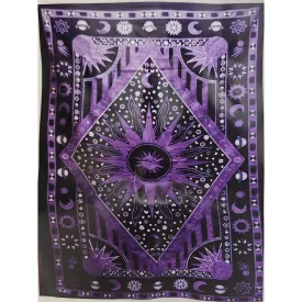 Sun Moon Planets Universe Tapestry