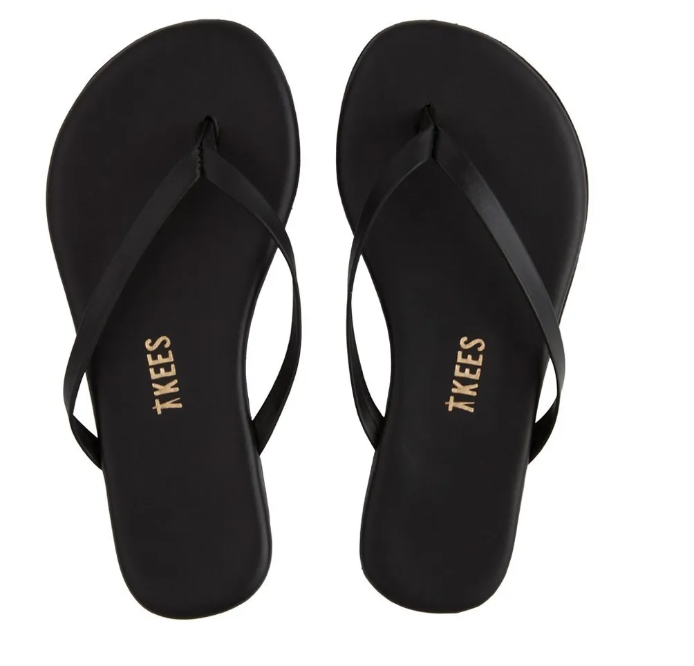 Tkees Girls Black Flip Flops