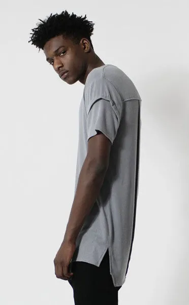 Unknown Gray Elongated Fashion Designer Tee