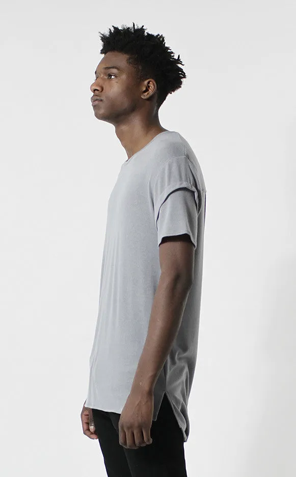 Unknown Gray Elongated Fashion Designer Tee