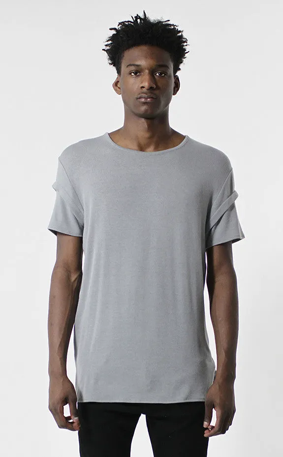 Unknown Gray Elongated Fashion Designer Tee