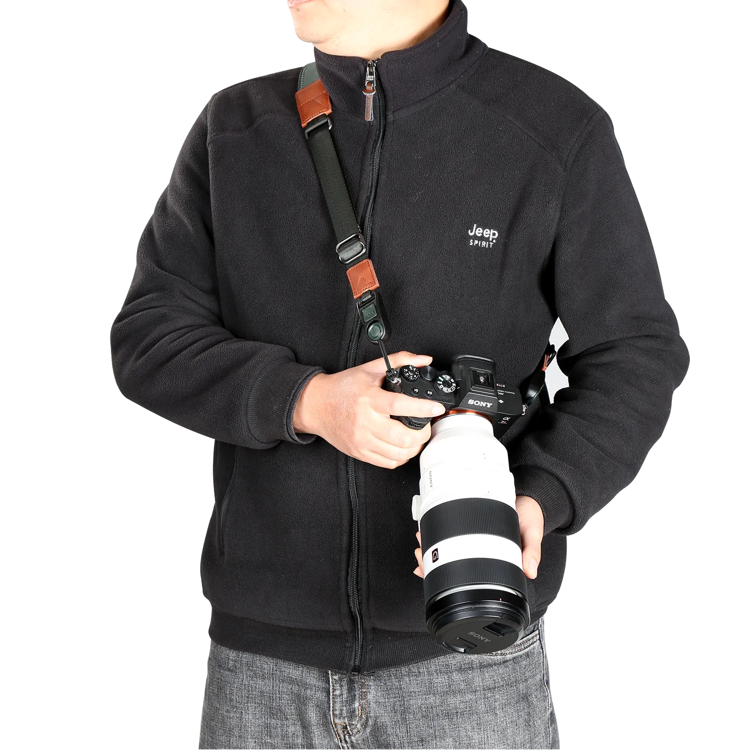 VEO Optic Guard Optics and Camera Neck Strap - Brown