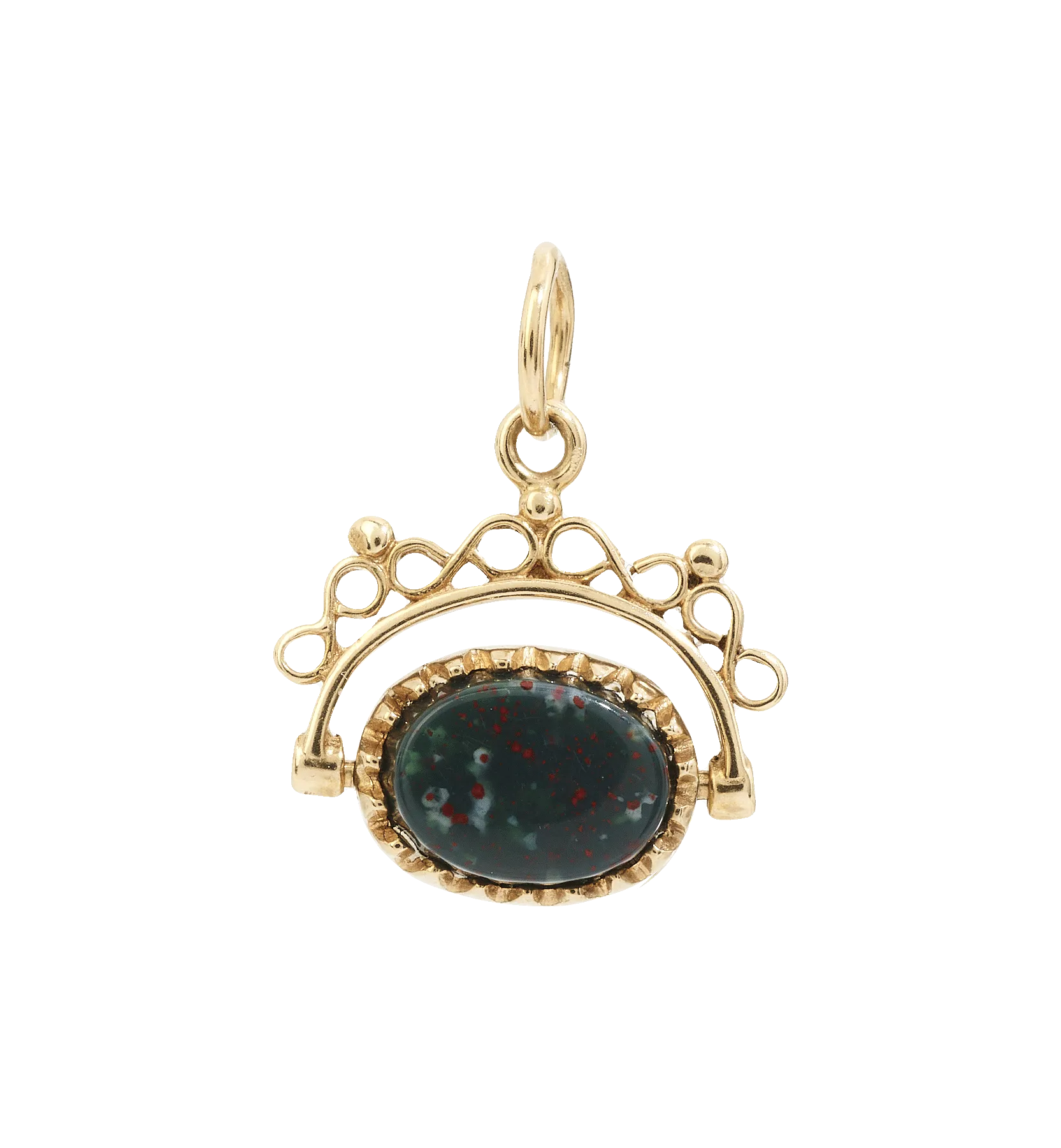 Vintage Onyx Flip A Coin Charm