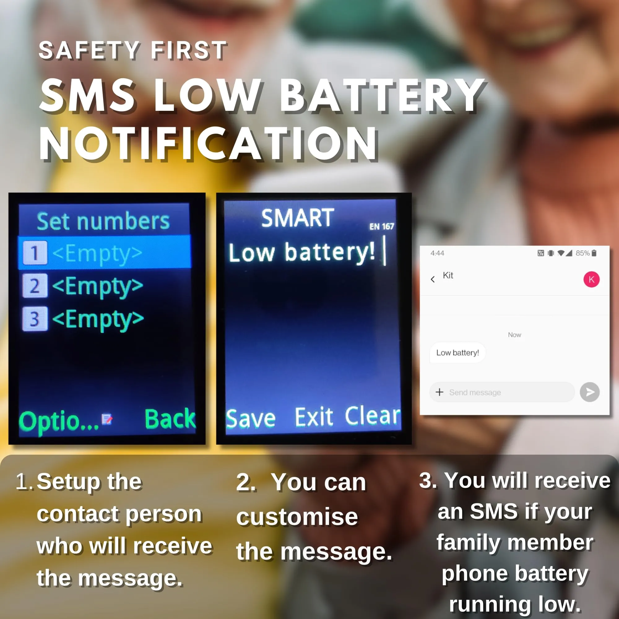 VOCA Big Button Flip Phone for Elderly | Dual Screen | Unlocked 4G LTE | Loud Volume | SOS Button | Hearing Aid Compatibility | Charging Dock | Predictive Text | V543 (Free Shipping)