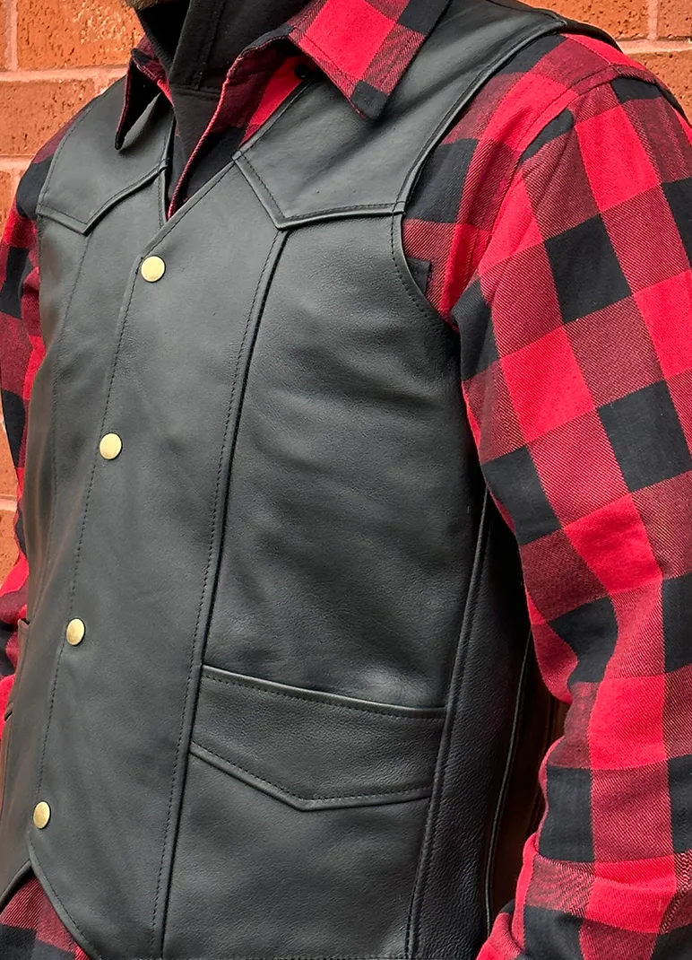Western Style Leather Waistcoat by Fat Skeleton