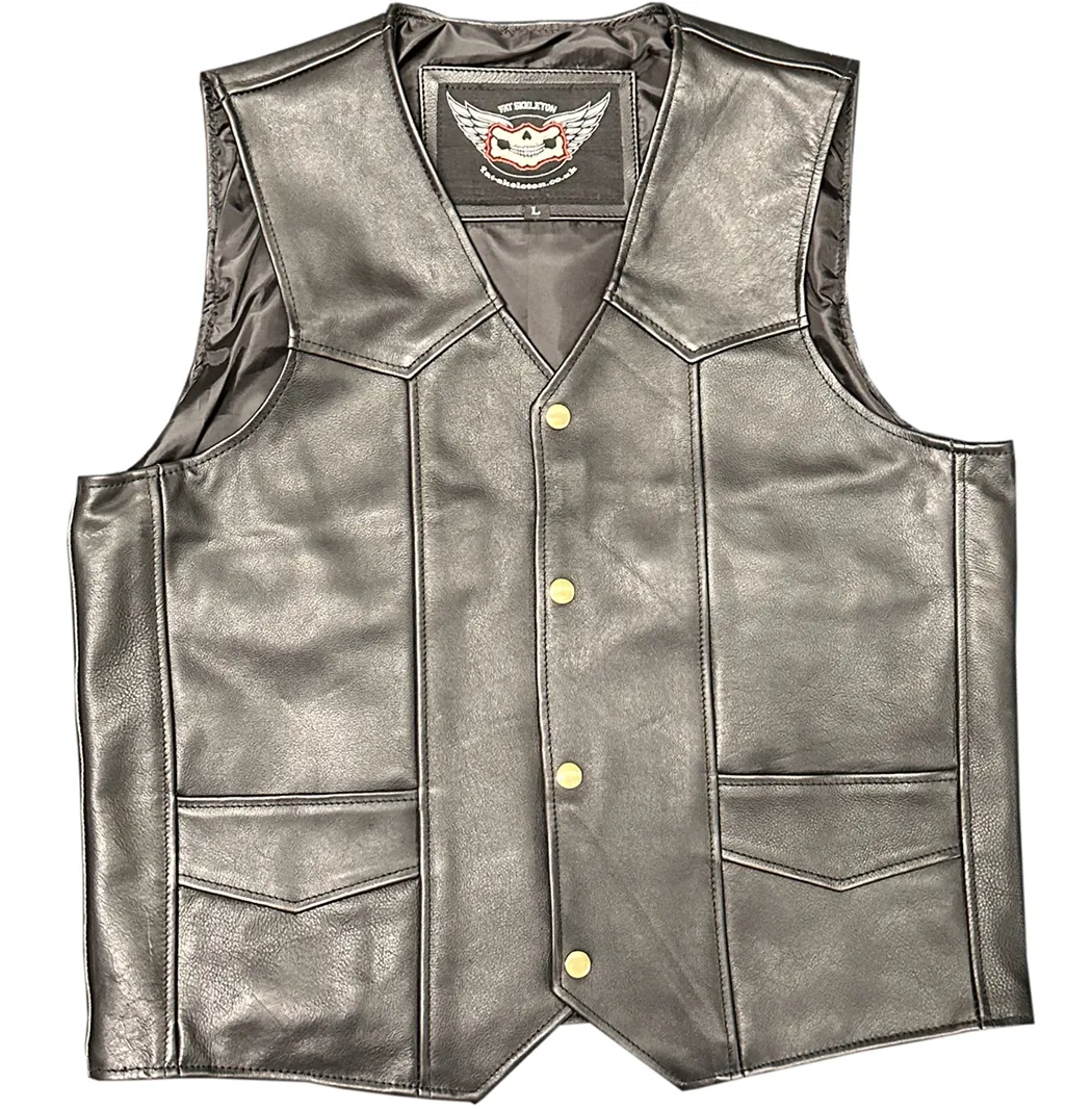 Western Style Leather Waistcoat by Fat Skeleton