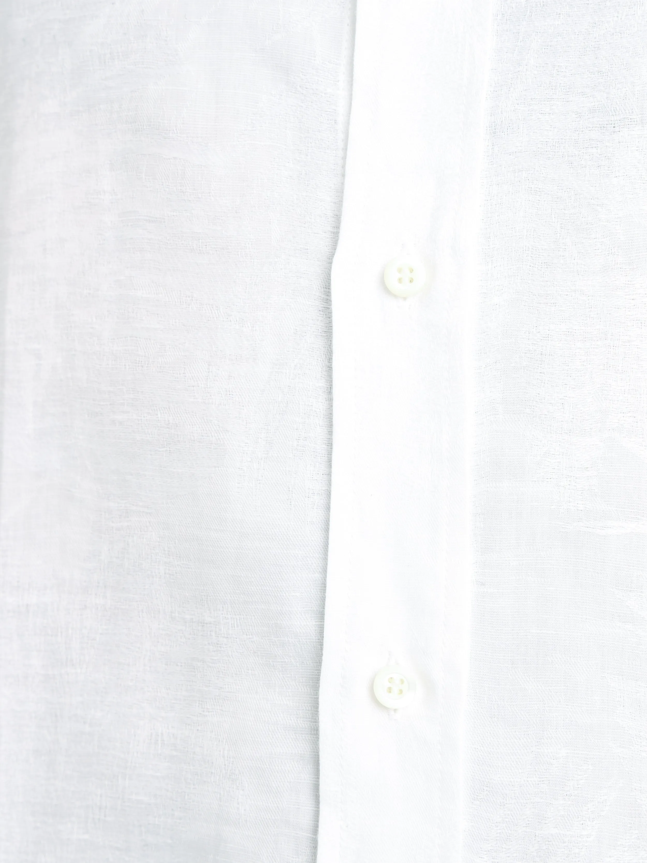 White Palm Jacquard Linen-Cotton Shirt