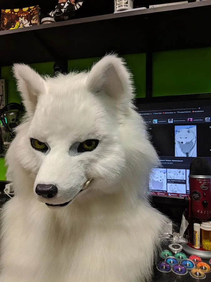 White Wolf (Fushi) Head, Hands, Tail.