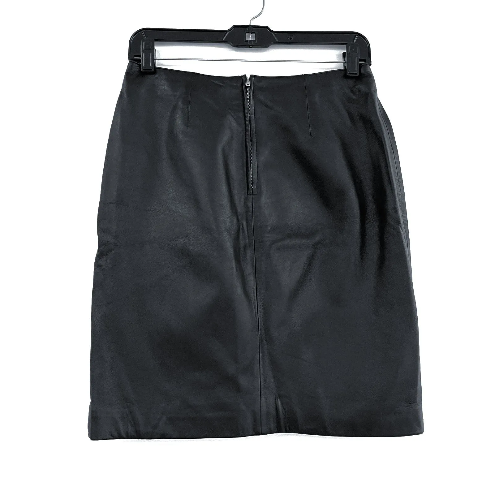 Wmns 90s Vintage WILSONS Pelle Studio Black Genuine Leather Skirt Sz 4
