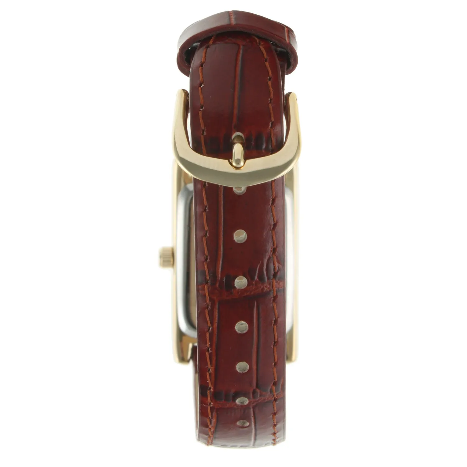 Women's 34x20mm Contour Dress Watch Brown Leather Strap