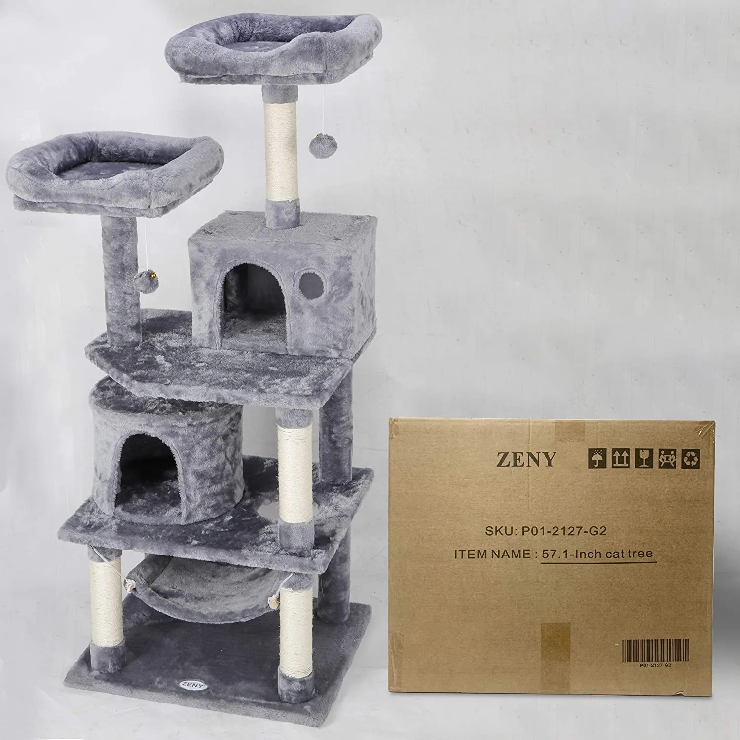 ZENY™ 57.1'' Cat/Kitten Tree Multi-Level Tower Furniture Play House